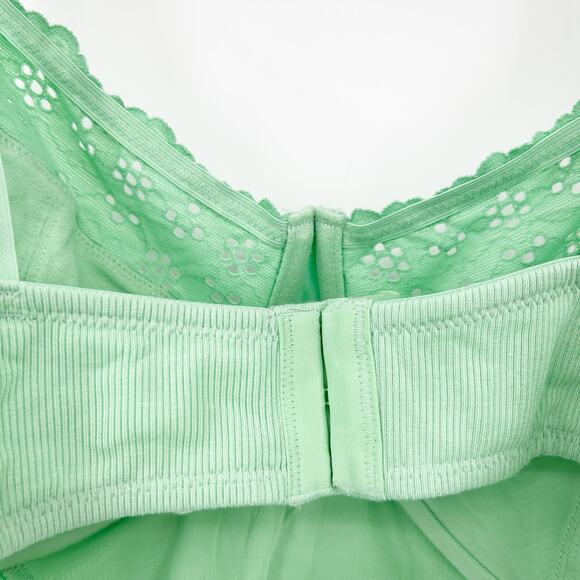 Colsie Womens Coquette Eyelet Corset Bralette Crop Top Size 2X Mint Green - Picture 10 of 12